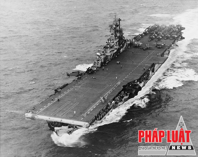 Tàu sân bay USS Intrepid (CV-11), lớp Essex là hàng không mẫu hạm chủ lực của Hải quân Mỹ những năm Thế chiến II. Tổng cộng 24 tàu đã được đóng mới và đưa vào sử dụng. Ảnh: Hải quân Mỹ.