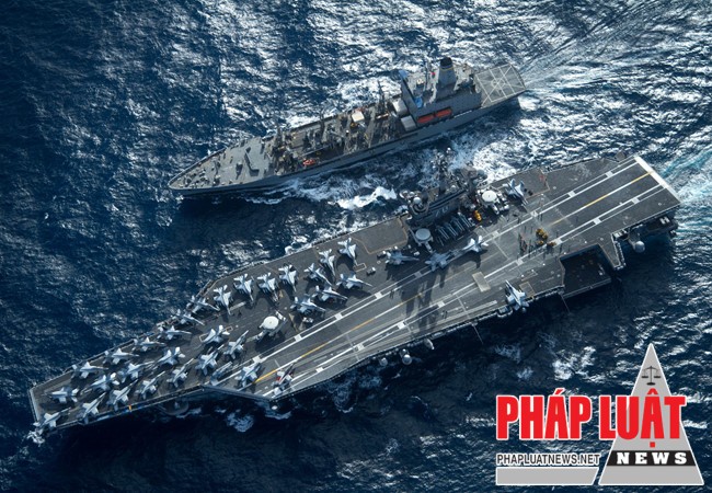 Cụm tác chiến tàu sân bay USS Carl Vinson của Mỹ đang tuần tra ở Biển Đông