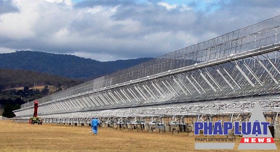 Dàn radar của trạm quan sát vũ trụ Molonglo.