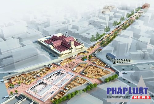 Phối cảnh minh họa TTTM ngầm kết hợp ga Metro trước cửa chọ Bến Thành-TP.HCM